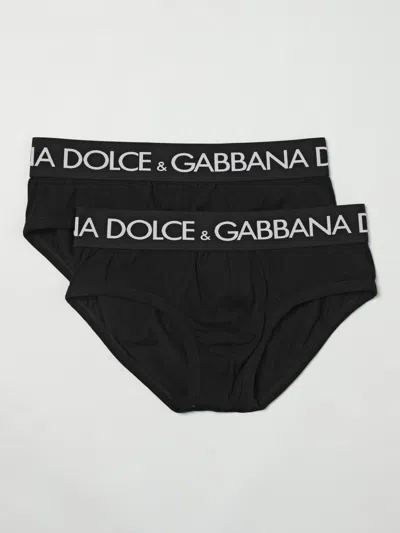 Dolce & Gabbana Logo-print Cotton Briefs (set Of Two) In Black