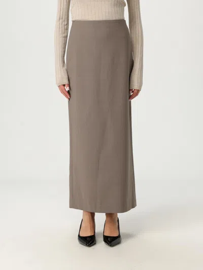 Brunello Cucinelli Women Fluid Bias-cut Satin Cady Skirt In Gray