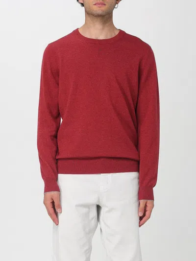 Brunello Cucinelli Cashmere And Silk Crew-neck Sweater In Red