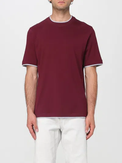 Brunello Cucinelli Double Layer T-shirt In Brown