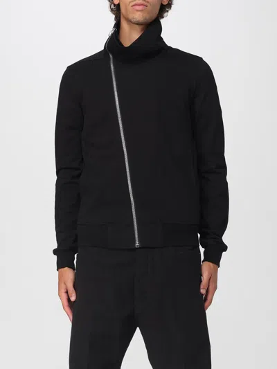 Rick Owens Mens Black Bauhaus Long-sleeve Cotton-jersey Zipped Sweatshirt