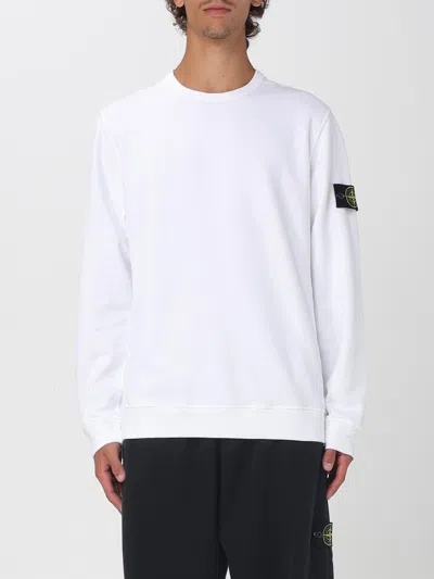 Stone Island Ivory Wool Blend Crewneck Sweater In White
