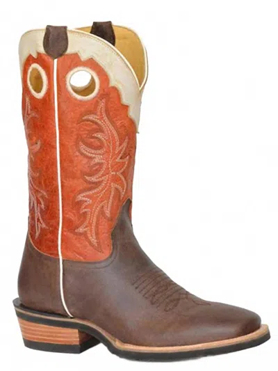 Roper Men's Roughstock Boot In Tan/orange In Multi