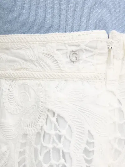 Guess Usa Embroidered Mini Skirt In White