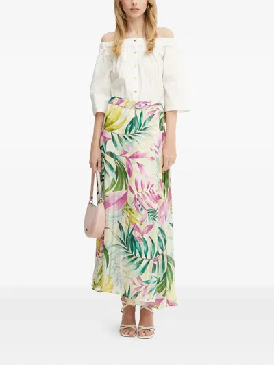 Guess Usa Tropical-print Wrap Maxi Skirt In Multi