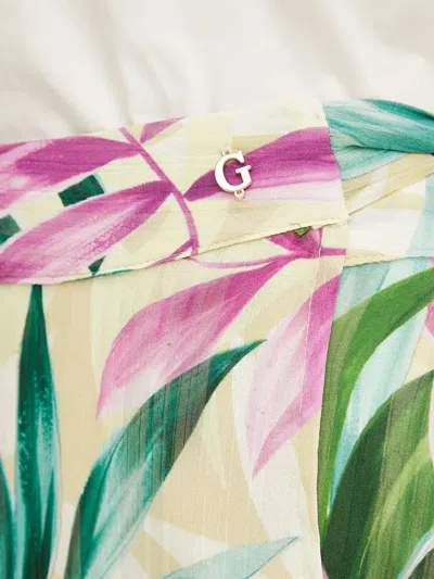 Guess Usa Tropical-print Wrap Maxi Skirt In Multi