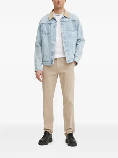 Guess Usa Striped-pattern Trousers In White