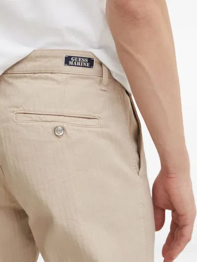 Guess Usa Striped-pattern Trousers In White