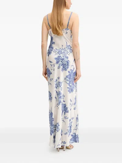 Guess Usa Cowl-neck Floral-print Maxi Dress In Black