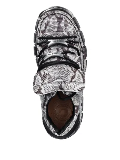 New Rock Snakeskin-effect Platform Sneakers In White
