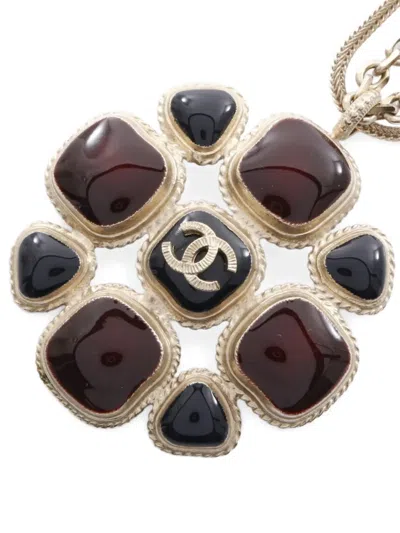 Pre-owned Chanel 1986-1988 Coco Mark Necklace In Gold