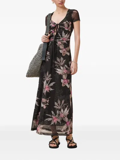 Allsaints Gabby Floral-print Drawstring Dress