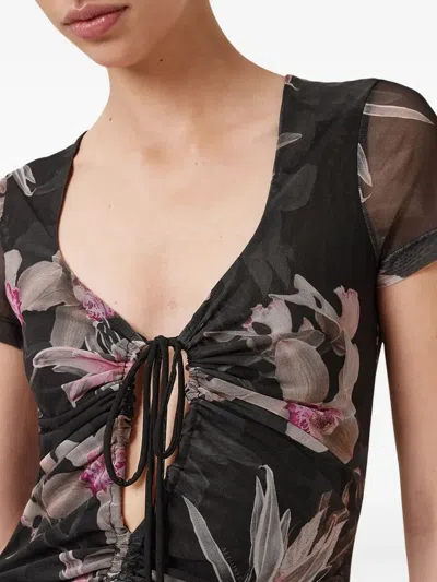 Allsaints Gabby Floral-print Drawstring Dress