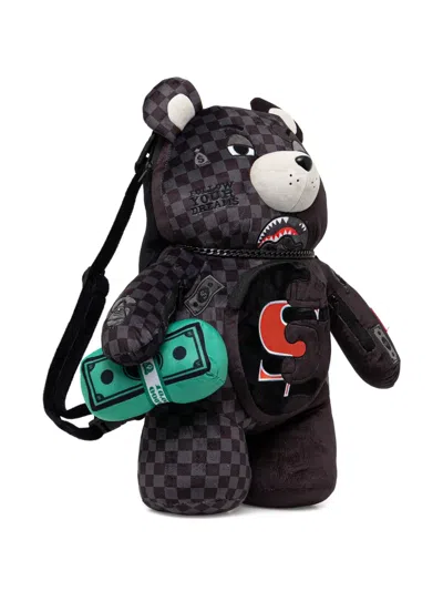 Sprayground Large Unfinished Shark Teddy Bear Check-pattern Backpack