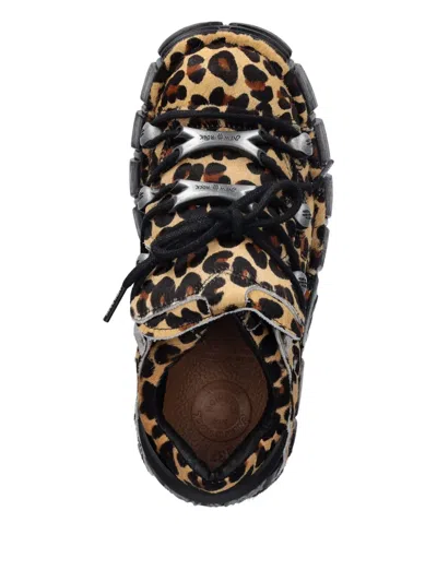 New Rock M-120n-c54 Leopard-print Platform Trainers In Neutral