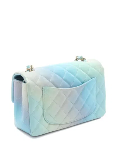 Pre-owned Chanel 2021 Mini Matelasse Chain Bag In Blue