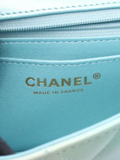 Pre-owned Chanel 2021 Mini Matelasse Chain Bag In Blue