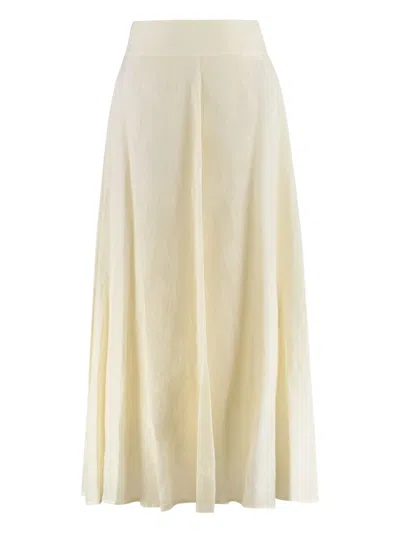 120% Lino Linen Skirt In Neutral
