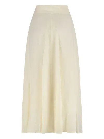 120% Lino Linen Skirt In Neutral