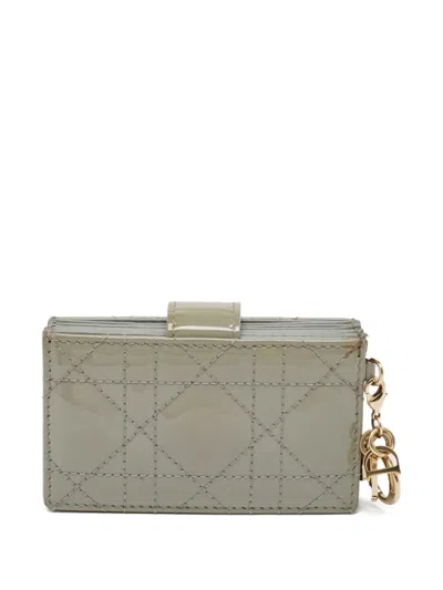 Pre-owned Dior Patent Leather Cannage Quilted Card Holder