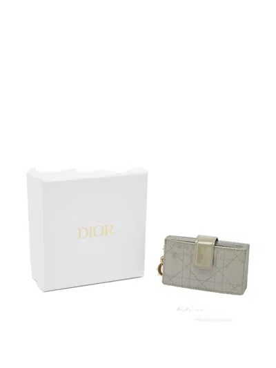 Pre-owned Dior Patent Leather Cannage Quilted Card Holder