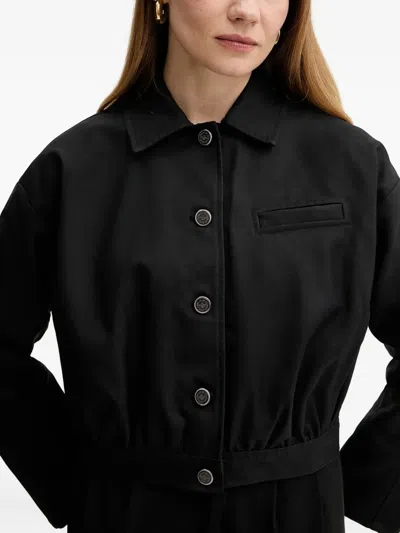 Guess Usa Button-fastening Cinched Jacket In Black