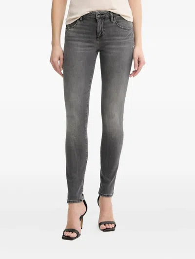 Guess Usa Triangle-logo Skinny Jeans In Blue