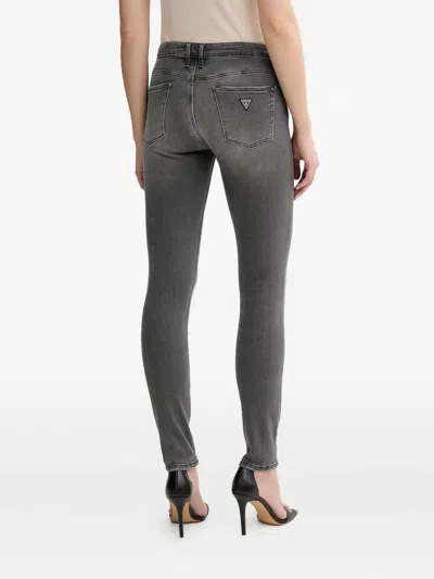 Guess Usa Triangle-logo Skinny Jeans In Blue