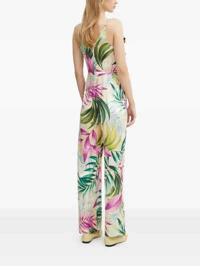 Guess Usa Ruffle-detail Tropical-print Jumpsuit