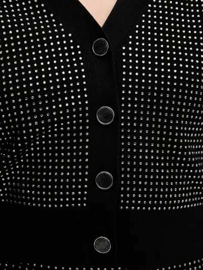 Guess Usa Crystal-embellished Cardigan In Black