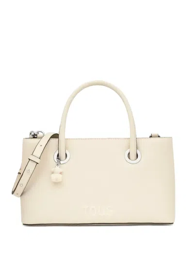 Tous Medium Poppy Bear-charm Top-handle Bag In Neutral