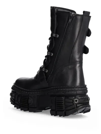 New Rock 100mm M-wall373-s11 Platform Boots In Black