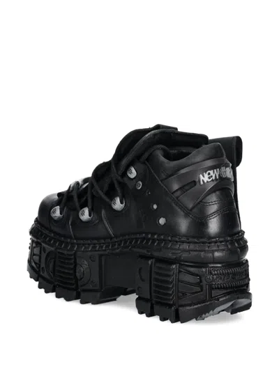 New Rock Pocket-detail Platform Sneakers In Black