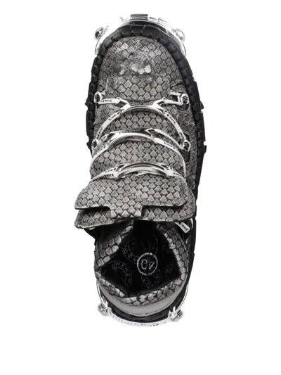 New Rock Metallic-accents Platform Sneakers In Black