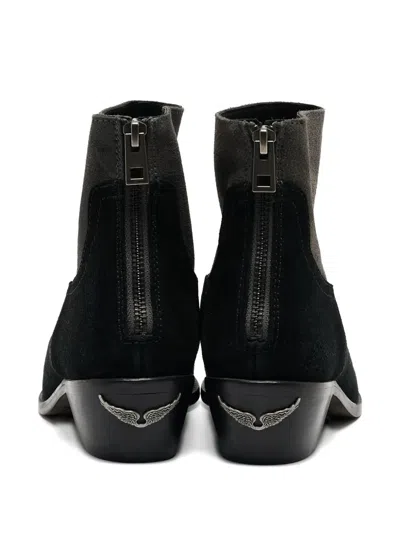 Pre-owned Zadig & Voltaire 2024  Suede Zip Ankle Boots