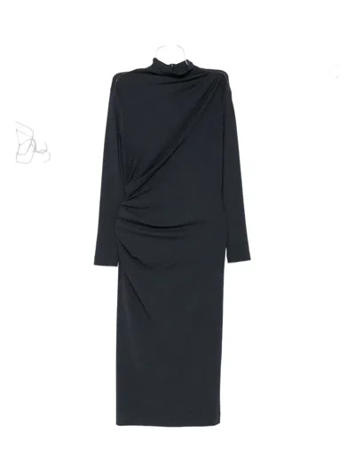 Brunello Cucinelli High-neck Gathered Midi Dress