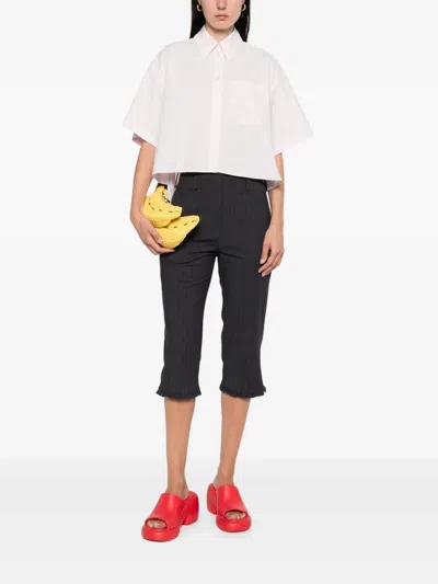 Kenzo Logo-patch Cotton Shirt In Neutral