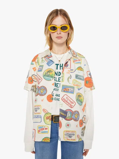 Mother The Hooky Badge Of Honor Shirt In Multi, Size Large In White