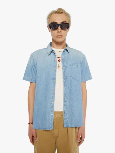 Mother The S/s Back At The Office Bob's Your Uncle Shirt In Light Blue - Size X-large In Blue