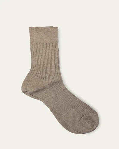 Maria La Rosa Bio Ribbed Cotton Crew Socks