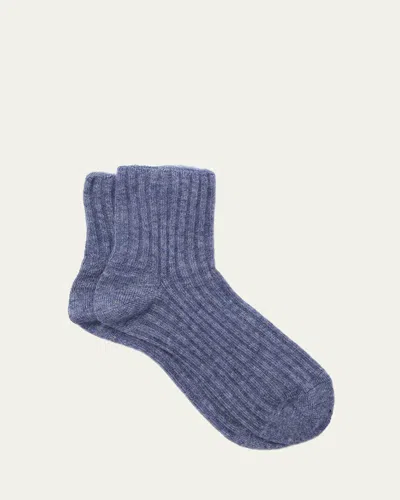 Maria La Rosa Ribbed Cashmere-silk Ankle Socks