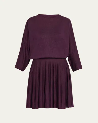 Alaïa Fine Gauge Linen 3/4-sleeve Skater Dress