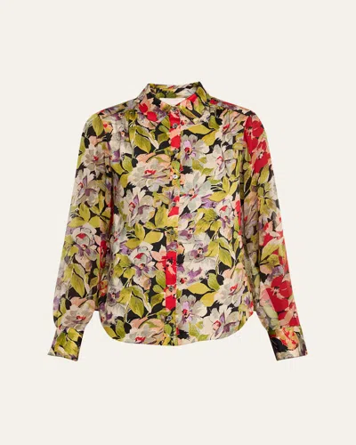 Cinq À Sept Canyon Bloom Print Tiered Ruffle Shirt