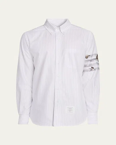 Thom Browne Men's 4-bar Pinstripe Oxford Sport Shirt