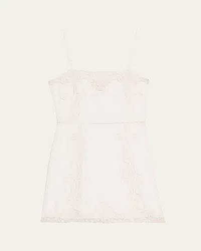 Loveshackfancy Olivine Linen Crochet Lace Mini Dress In White