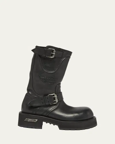 Balenciaga Men's Venom Leather Combat Boots