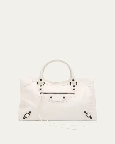Balenciaga Le City Medium Crinkled Leather Top-handle Bag