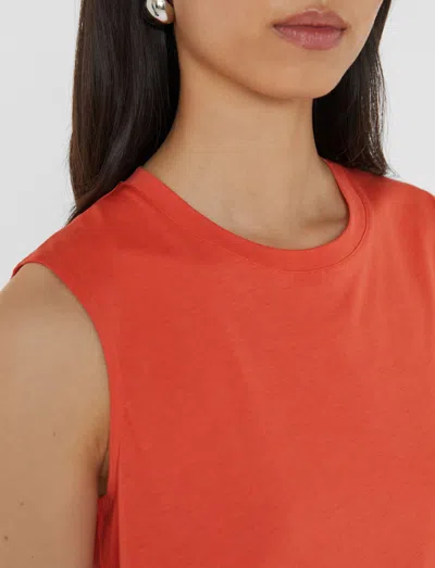 Joseph Cotton Silk Jersey Tank Top In Orange