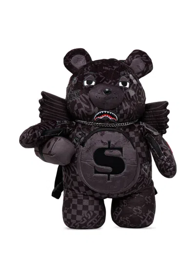 Sprayground Large 4am Money Wing Bear Check-pattern Backpack