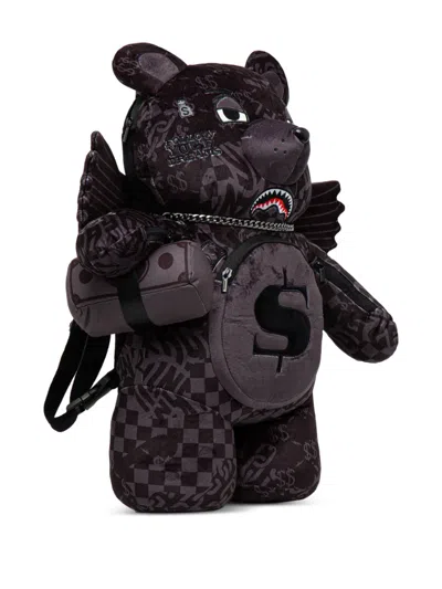 Sprayground Large 4am Money Wing Bear Check-pattern Backpack